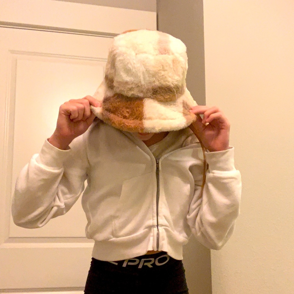 Brown bucket hat